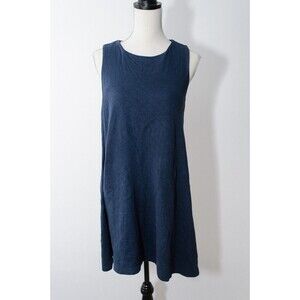 amour vert dress S quilted navy blue tank key hole back cottage norm corp office